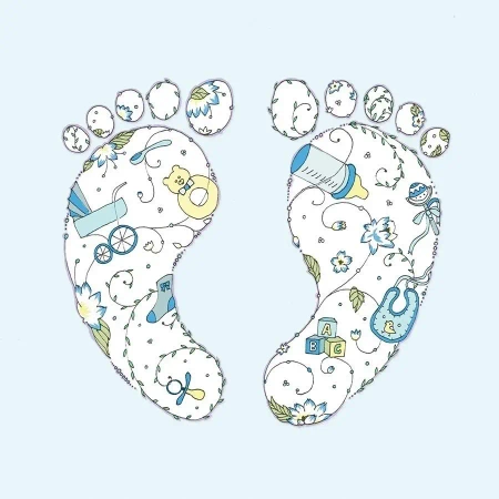 Karnet Swarovski kwadrat CL1909 Narodziny stópki - Clear Creations