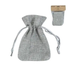 Woreczki jutowe szare 7x10cm 6szt - Penword