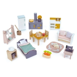 Zestaw mebelków drewniany do domku - Tender Leaf Toys