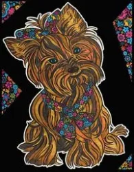 Kolorowanka Welwetowa Colorvelvet 47x35 cm Yorkshire Terrier + 12 flamastrów Cario - Stepp Sp.z.o.o