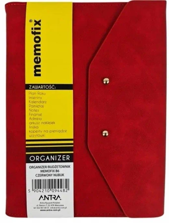 Organizer Memofix B6 nubuk czerwony - Antra