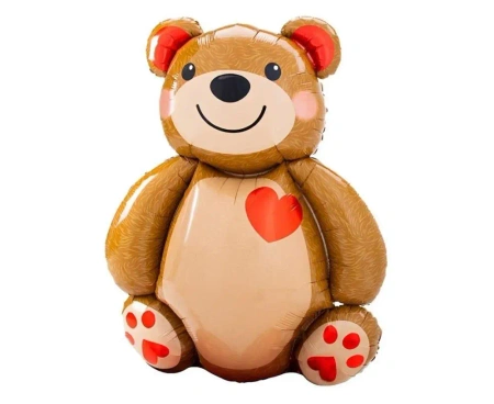 Balon foliowy Miś z serduszkiem 48x65cm - Godan