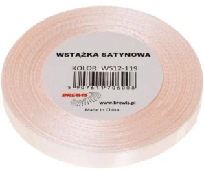 Wstążka satynowa szampańska 12mm x 32m - Brewis