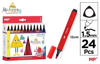 Flamastry szkolne trójkątne 24 kolory - MP Main Paper