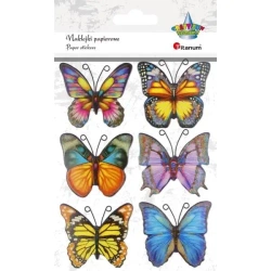 Naklejki papierowe motyle 6szt - Titanum