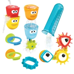 Zestaw zabawek do wody z kubkami i trybikami - Opakowanie otwarte