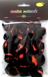 Pompony dwukolorowe pomarań. czarne 25-40mm 21szt - Galeria Hobby