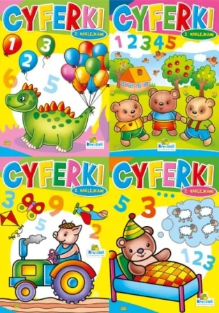 (096) Cyferki z naklejkami MIX - praca zbiorowa