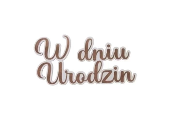 Drewniany napis - W dniu urodzin 5szt biały - Cresco