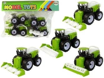 Zestaw pojazdów farmerskich zielone traktory 4szt - Leantoys