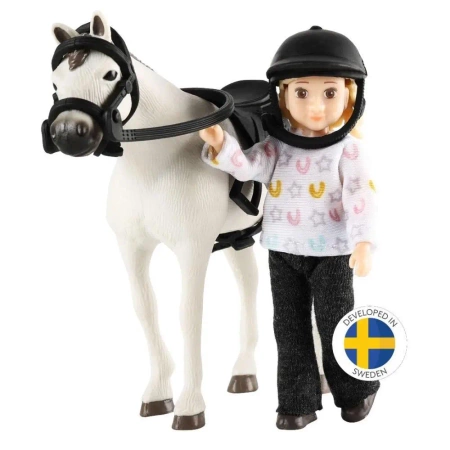 Lalka dżokejka zestaw z koniem - MICKI