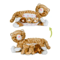 Mama kotek ruda z małymi - Mamanimals