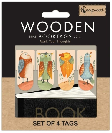 Zakładki drewniane do książki Ptaszki - Cozywood