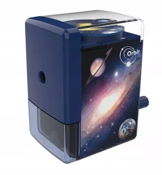 Temperówka ręczna na korbkę Orbit niebieska DELI