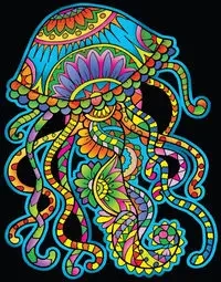 Kolorowanka Welwetowa Colorvelvet 47x35 cm Meduza + 12 flamastrów Carioca - Stepp Sp.z.o.o