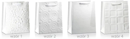 Torba prezentowa Lux biała 32x26x10cm MIX - Pan Dragon