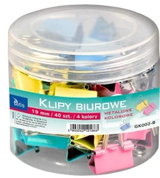 Klipy kolorowe 19mm 40szt. GK002-B - Tetis