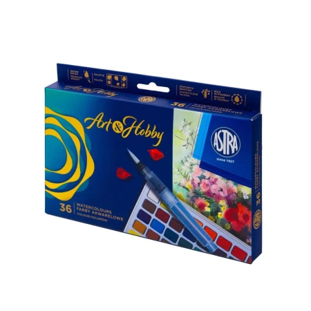 Zestaw farb akwarelowych ASTRA ART&HOBBY 36 kol + pędzelek wodny + paletka - ASTRA art-pap