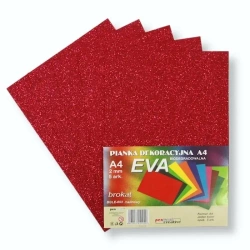 Pianka brokatowa A4 Eva malinowa biodegrad. 5szt - Penword