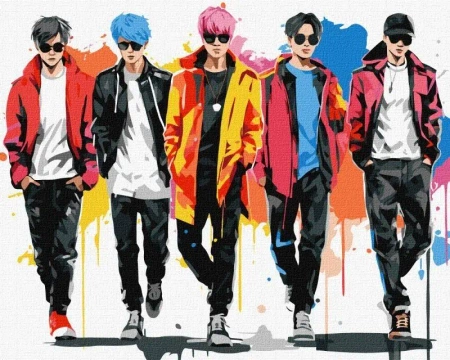 Malowanie po numerach - Zespół muzyczny 40x50cm - Ideyka