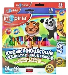 Kredki trójkątne dwustronne 24=48 kolorów - InSpiria