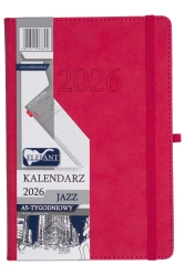 Kalendarz 2026 A5 tygodniowy Jazz różowy - praca zbiorowa