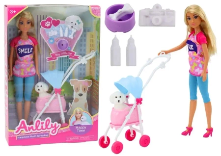 Lalka Anlily z Pieskiem - Leantoys