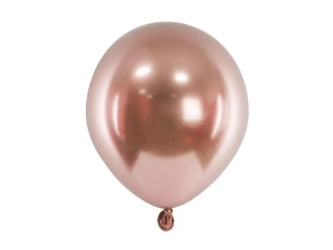 Balony Glossy różowe złoto 12cm 50szt - PartyDeco