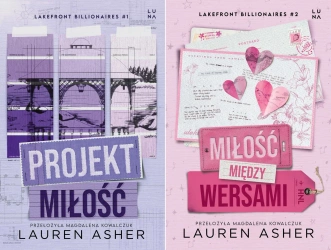Lakefront Billionaires T.1+2 Projekt miłość+ Miłość między wersami PAKIET - Lauren Asher
