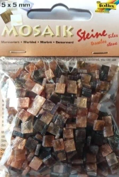 Mozaika kamyczki marmurkowe 5x5mm brązowa - Galeria Hobby