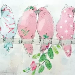 Karnet kwadrat z kopertą Parakeets - Museums & Galleries