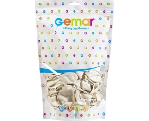 Balony metaliczne perłowo białe 33cm 50szt - Godan