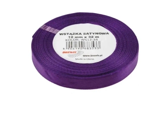 Wstążka satynowa fioletowa 12mmx32m - Brewis