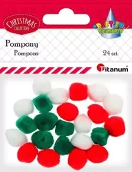 Pompony akrylowe mix 24 szt. - Titanum