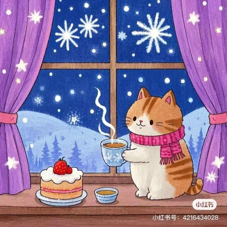 Malowanie po numerach 40x50cm Kotek z tortem - Koh-I-Noor