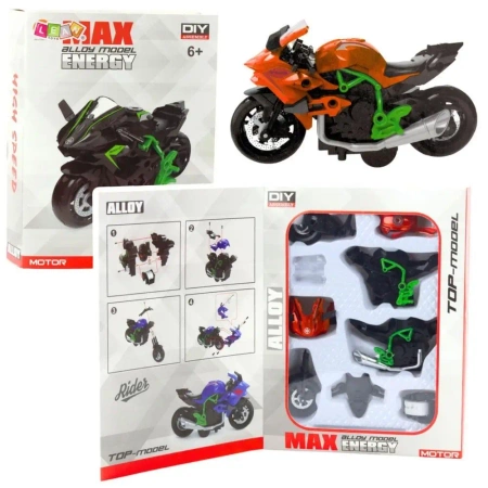 Motocykl do skręcania metalowy 1:14 - Leantoys