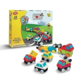 Klocki magnetyczne Ruchome Samochody 18el - People Blocks