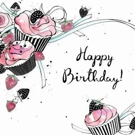 Karnet Swarovski kwadrat CL2504 Urodziny babeczki - Clear Creations