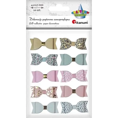 Naklejki papierowe 3D kokardki 10szt - Titanum