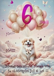 Karnet Urodziny 6 3K - YEKU