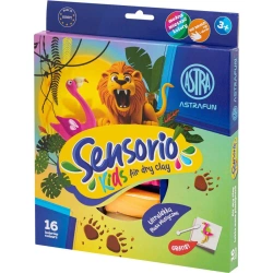 Lekka masa plastyczna Dżungla Sensorio Kids 16 kolorów 1 szt.mix - ASTRA art-pap