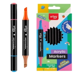 Dwustronny marker 12 kolorów 6szt - Easy Stationery