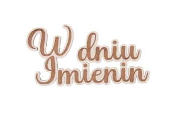 Drewniany napis - W dniu imienin 5szt biały - Cresco