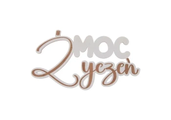 Drewniany napis - Moc życzeń 5szt biały - Cresco