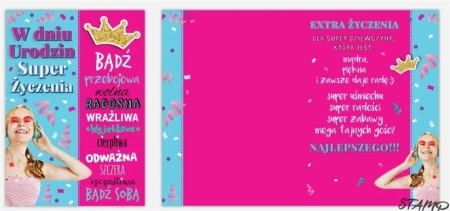 Karnet Bueno B6 + koperta wzór nr 03 Urodziny - Stamp