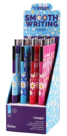 Długopis automat. Fashion Daisy niebieski (24szt) - Titanum