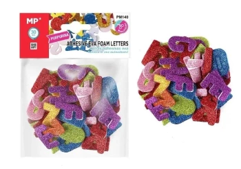 Naklejki z pianki literki brokat 30mm - MP Main Paper