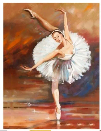 Diamentowa Mozaika Baletnica z uniesiona nogą NO-1007287 - Norimpex