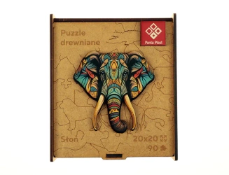 Puzzle 90 drewniane A4 Słoń - Panta Plast