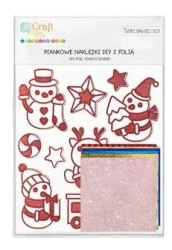 Naklejki piankowe z folią bałwanki 11szt - Dalprint dpCraft